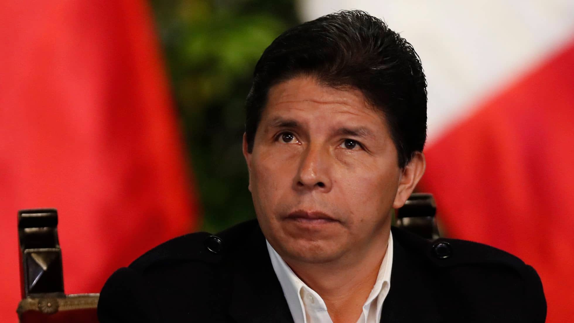 Pedro Castillo presidente de Perú en conferencia de prensa con medios extranjeros