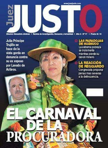 Una de las portadas de "Juez Justo" la revista de Orellana que intentó desprestigiar a la procuradora que investigaba su red