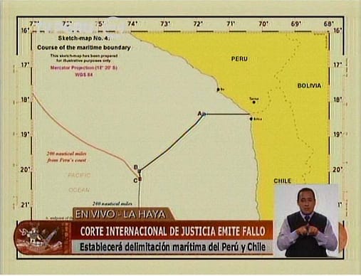 Así quedó la frontera  marítima con Chile/ Foto: TV Perú 