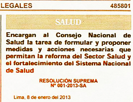 Recorte: Diario Oficial El Peruano