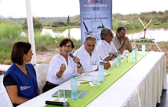 Susana Villarán durante la colocación de la primera piedra del CREA Pantanos de Villa / Foto: Municipalidad de Lima