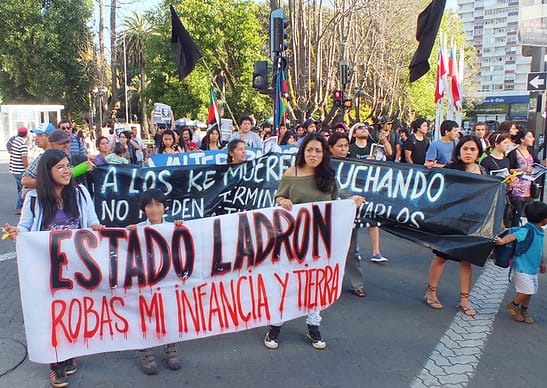 Marcha a favor del pueblo mapuche realizada el 3 de enero de 2013. Foto: Alejandro Stuart