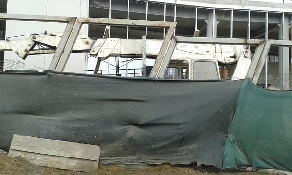 Maquinaria pesada no ha sido retirada de la zona y se está oxidando desde el año pasado / Foto: Spacio Libre